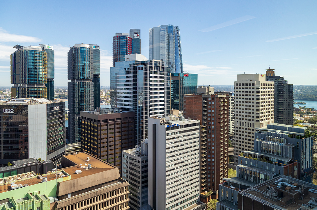 A photo of the Sydney city skyline.