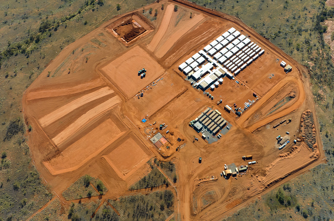 An aerial photo of the Nolans Project.